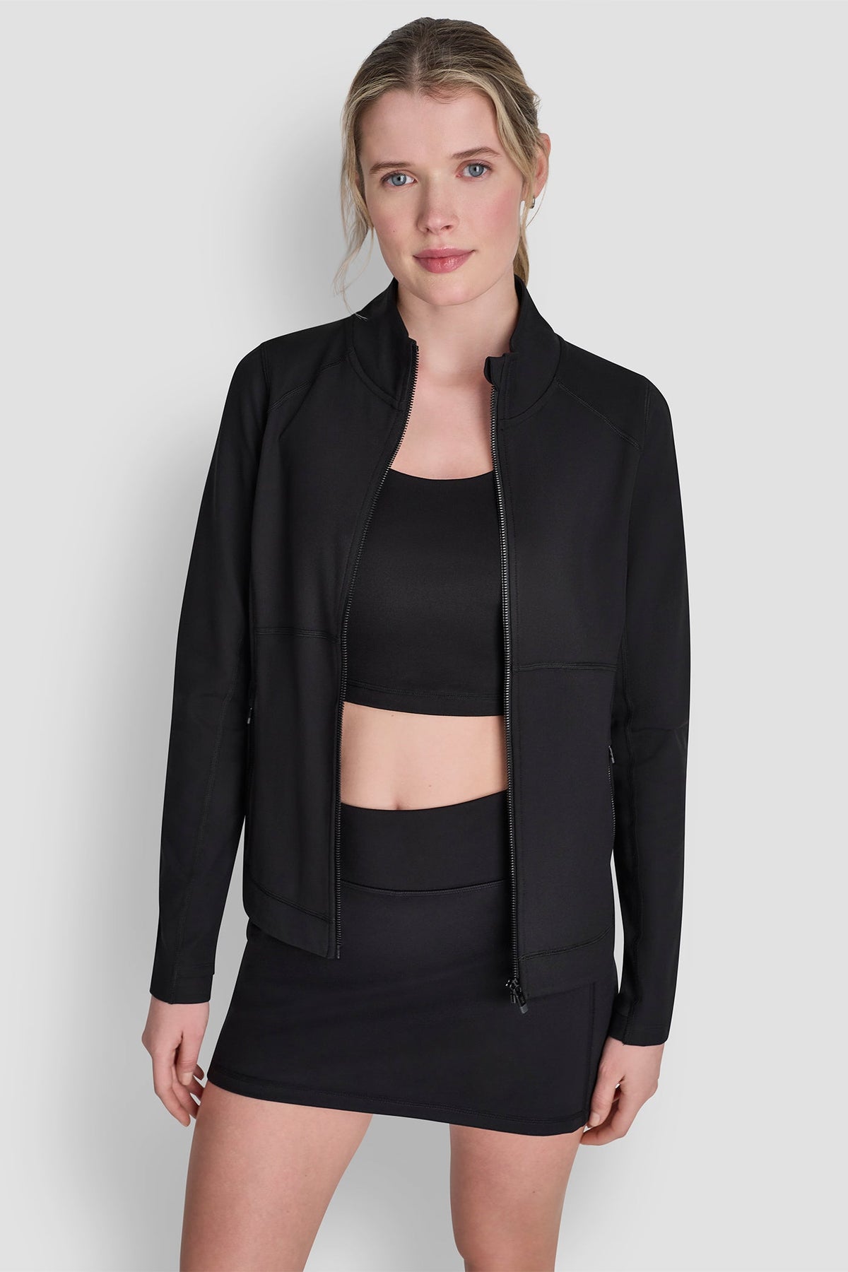 Claret DKNY FUNNEL NECK FULL ZIP JACKET