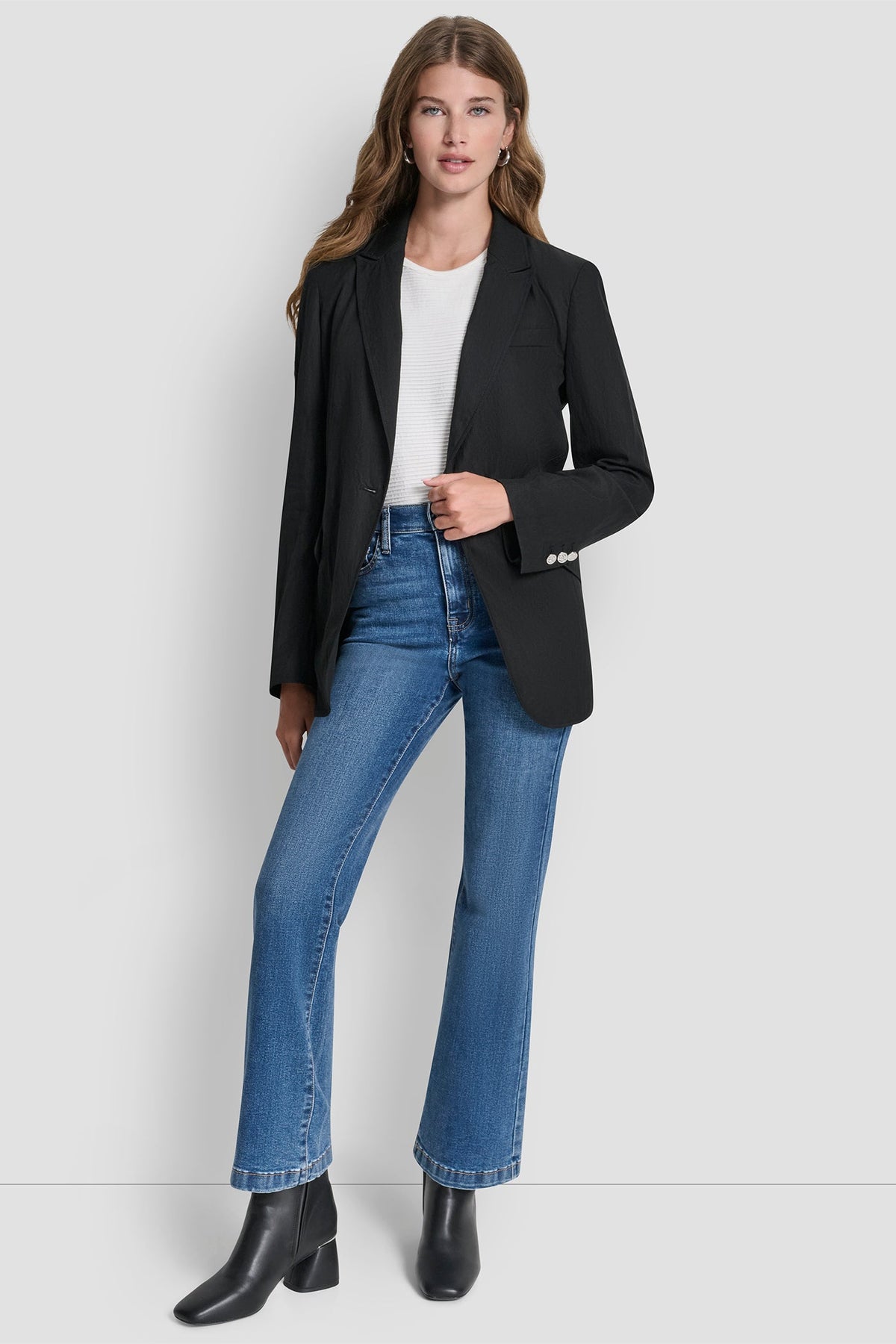 Travertine DKNY ZIG ZAG STITCH BLAZER