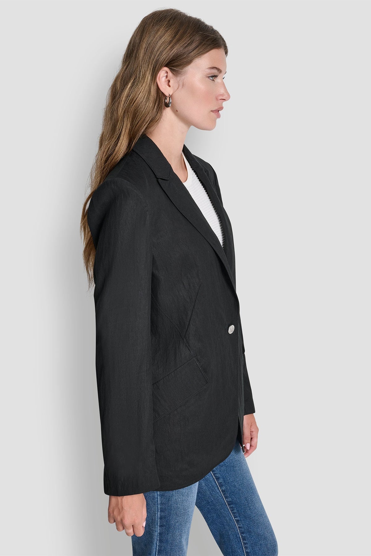 Travertine DKNY ZIG ZAG STITCH BLAZER